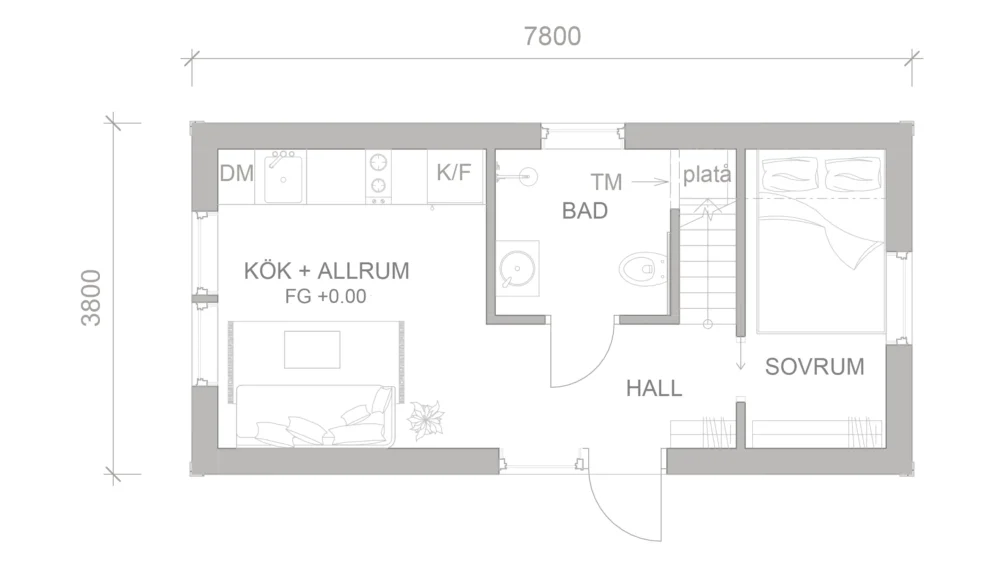 attefallshus umeå planritning