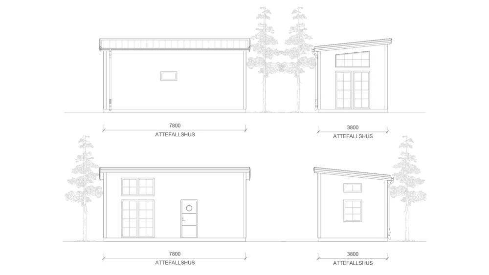 attefallshus västerås fasadritning