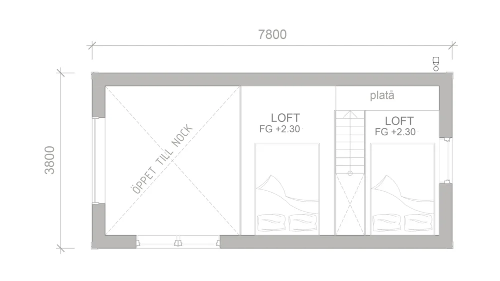 attefallshus västerås planritning loft